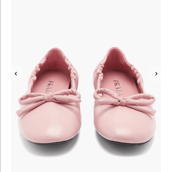 Prada pink leather ballet flat with bow. Brand new. - Picture 1 of 7